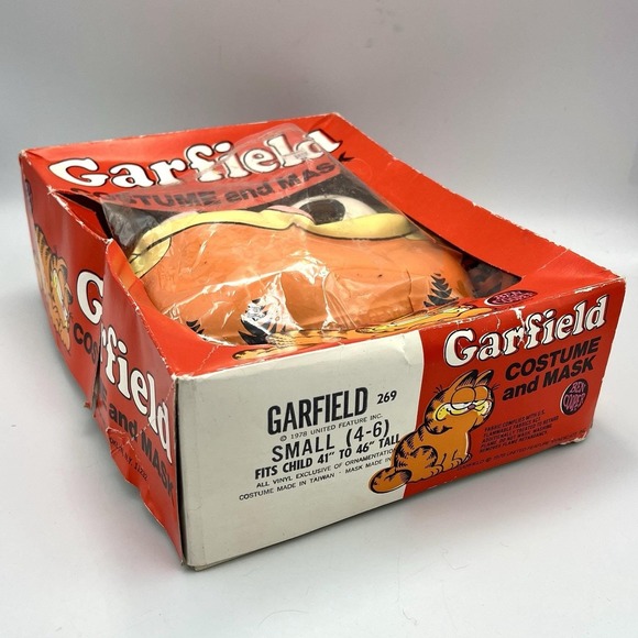 Vintage 1978 Ben Cooper "Garfield" Costume Mask w/Box, size Small‎ 4-6 Jim Davis - Picture 2 of 13